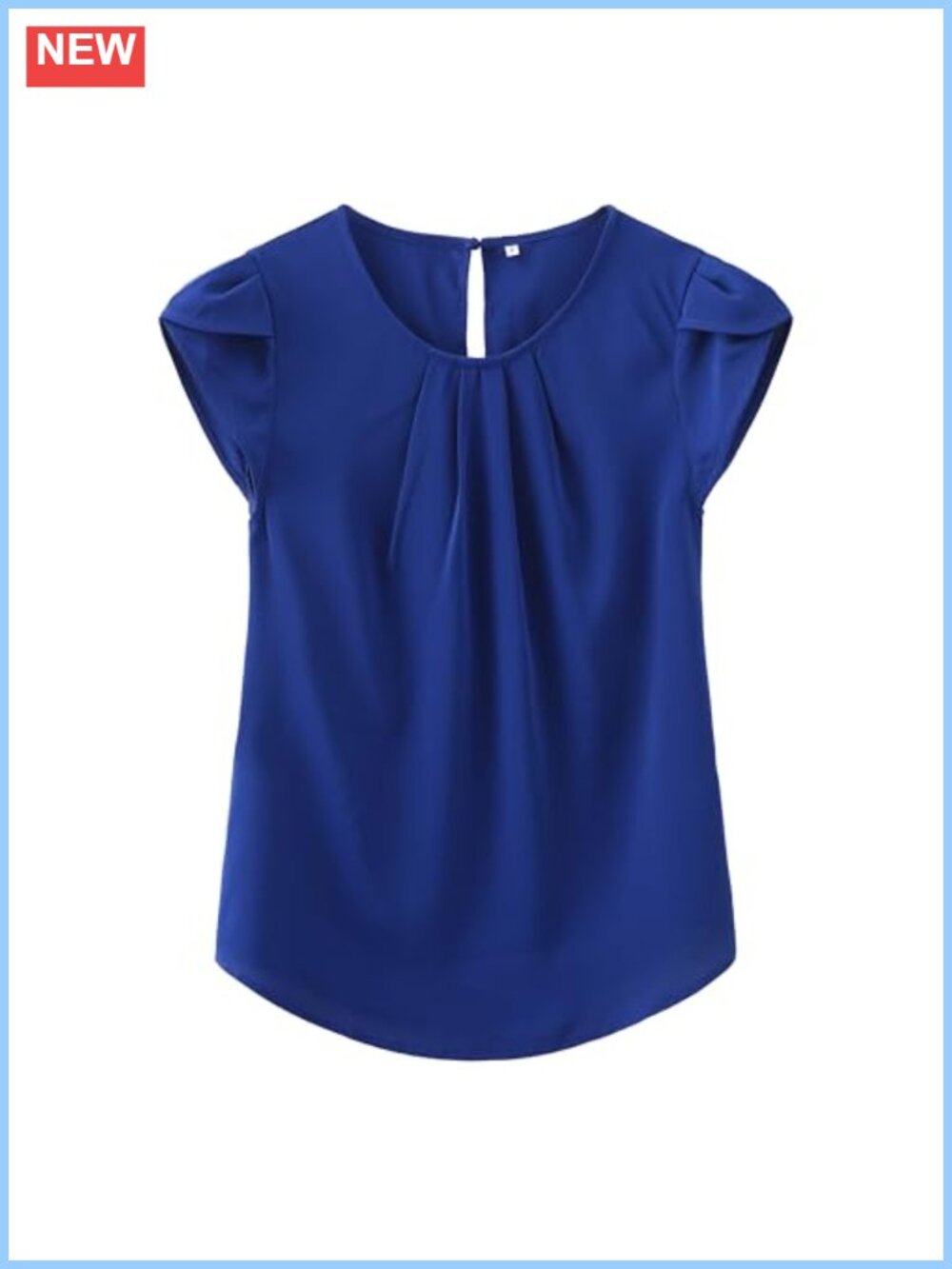 TASAMO Womens Pleated Cap Sleeve Blouse Keyhole Back Dressy Casual Top